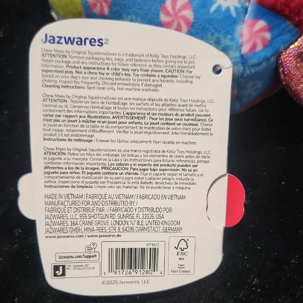 Squishmallows Chew Mees Hasina Gift Dog Toy NWT